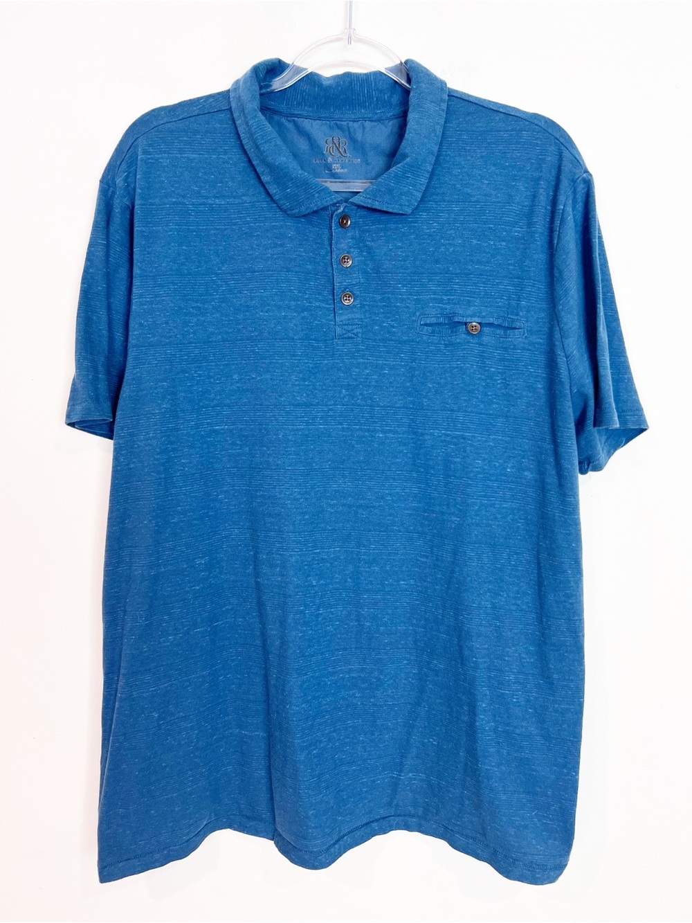 ROCK & REPUBLIC BLUE SHORT SLEEVE CASUAL GOLF POLO SHIRT MENS SZ XXL